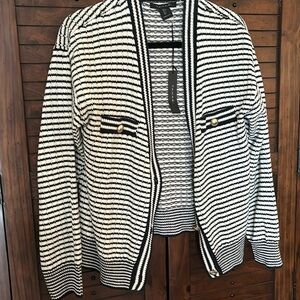 Tahari stripped cardigan.